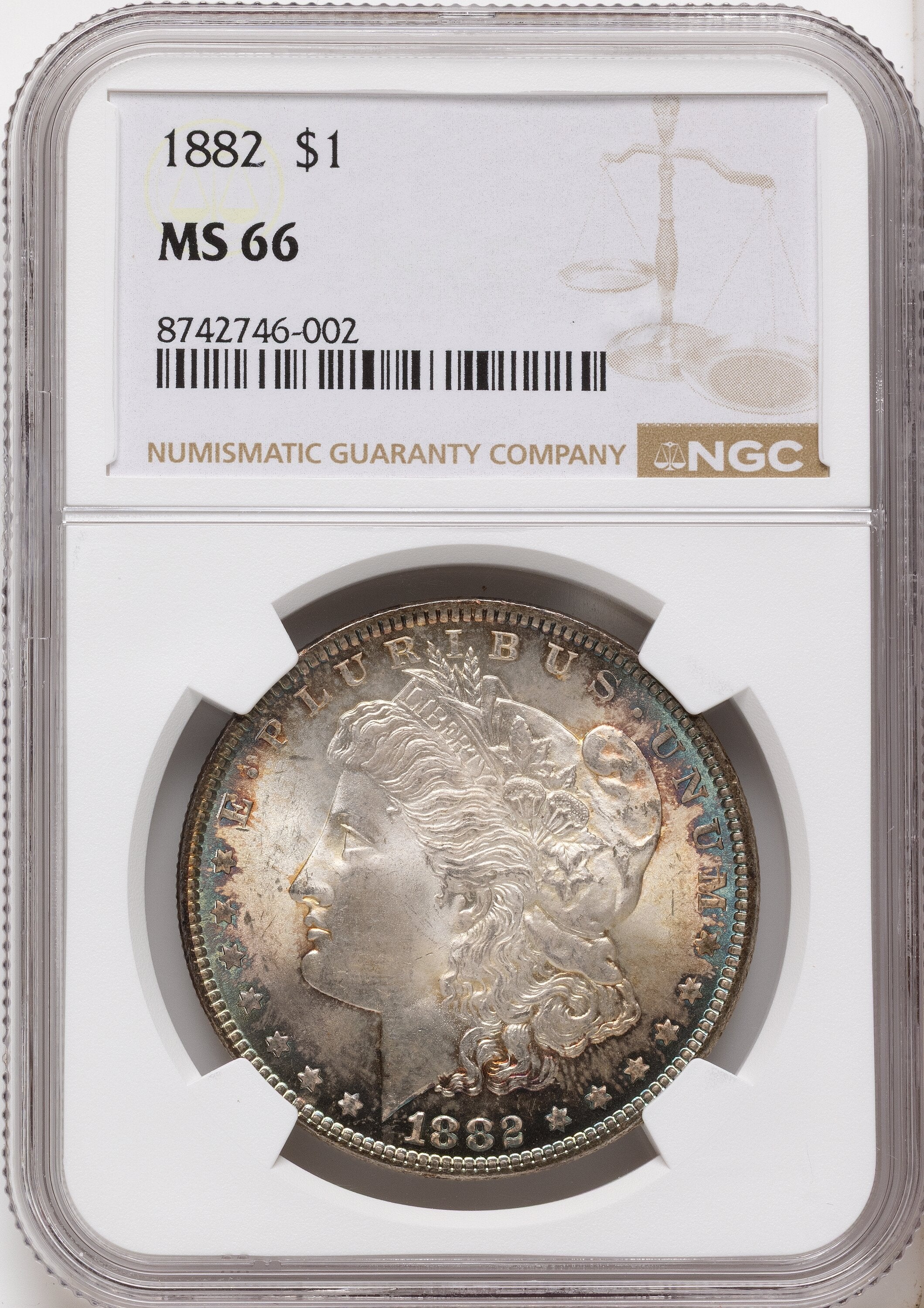 1882 Morgan Dollar NGC MS66