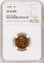 1939 1C RD Proof Lincoln Cent NGC PR67