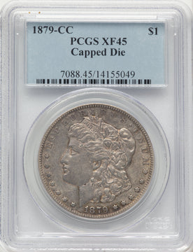 1879-CC CAPPED DIE Blue Label Morgan Dollar PCGS XF45