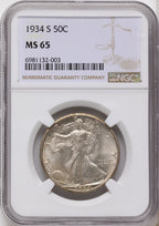 1934-S 50C Walking Liberty Half Dollar NGC MS65