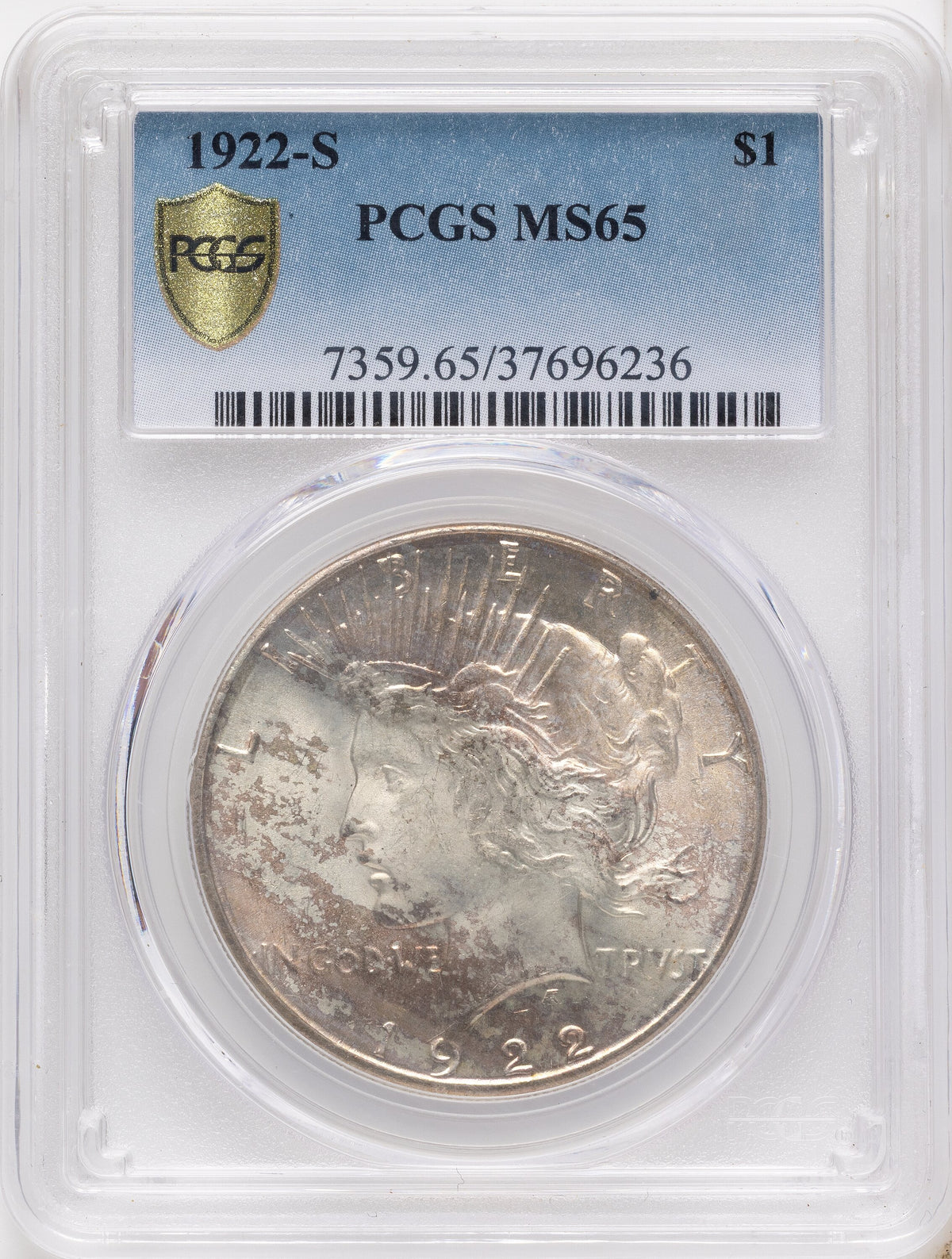 1922-S Peace Dollar PCGS MS65