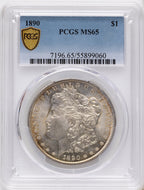 1890 Morgan Dollar PCGS MS65