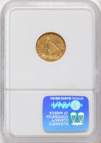 1911-D $2.50 Brown Label Indian Quarter Eagle NGC AU58