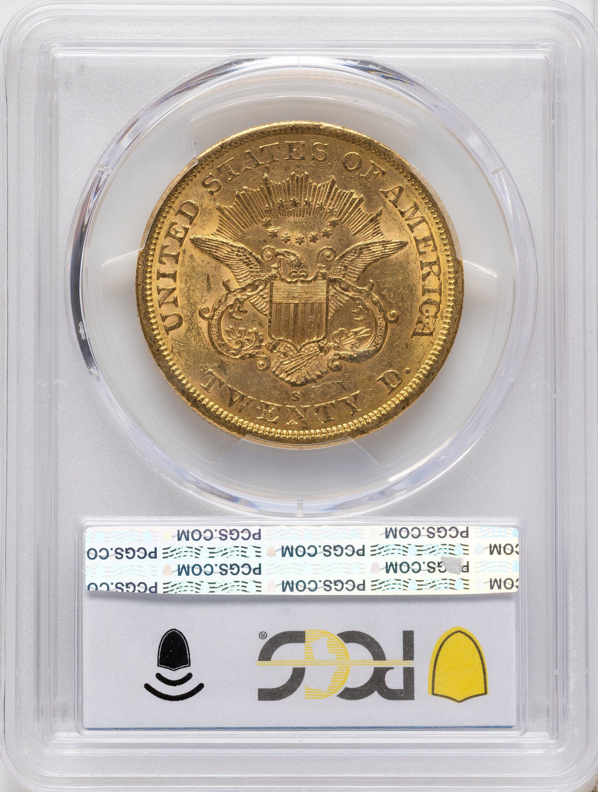 1863-S $20 Liberty Double Eagle PCGS MS60
