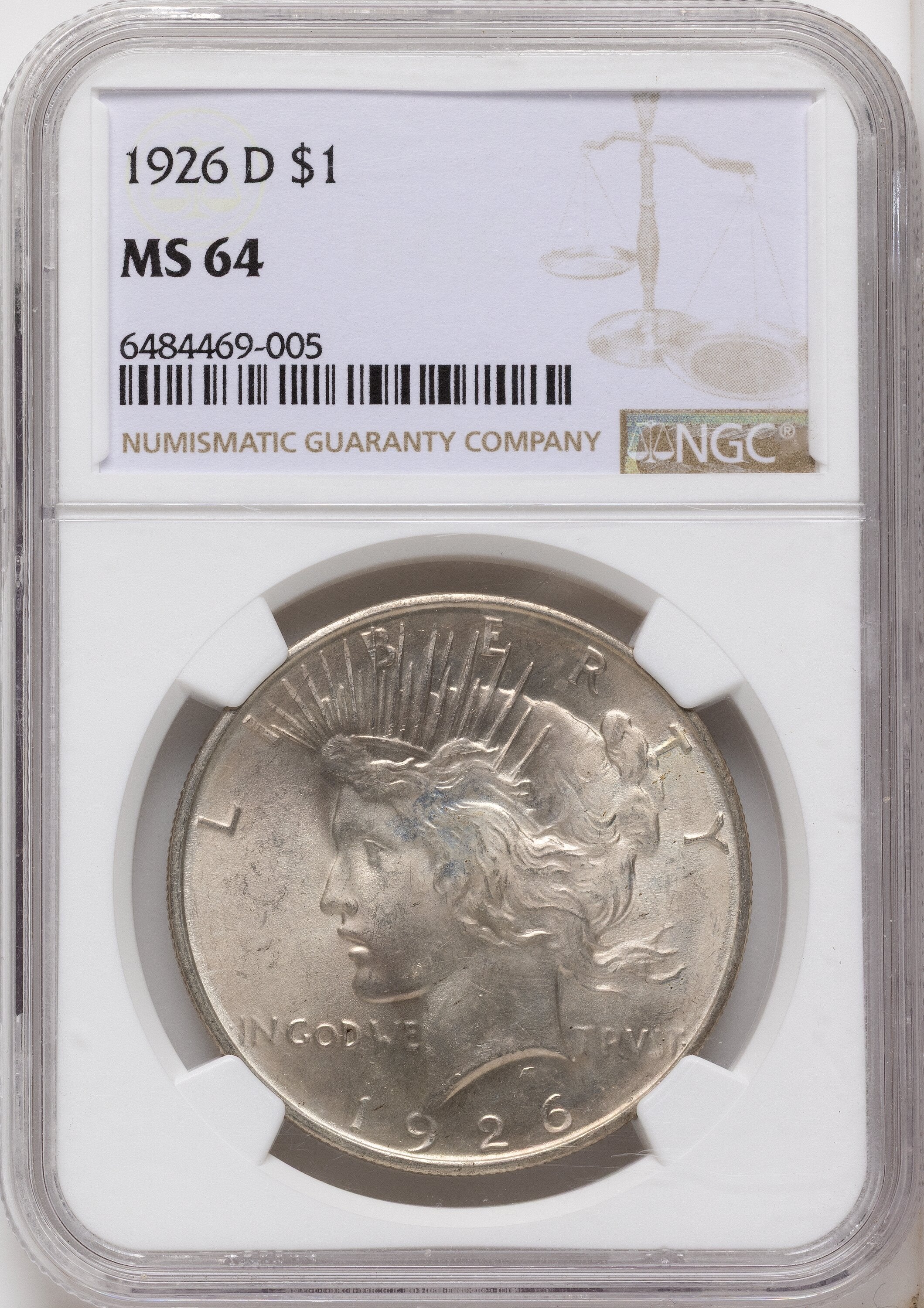 1926-D Peace Dollar NGC MS64