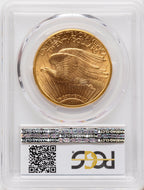 1914-D $20 CAC Blue Gradient Saint-Gaudens Double Eagle PCGS MS65