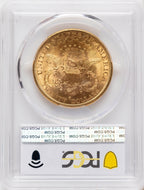1884-S $20 CAC Blue Gradient Liberty Double Eagle PCGS MS62+
