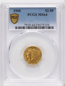 1908 $2.50 Indian Quarter Eagle PCGS MS64