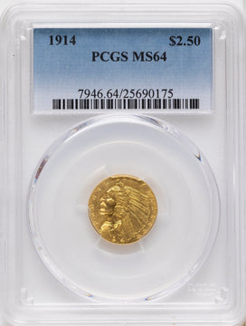 1914 $2.50 Indian Quarter Eagle PCGS MS64