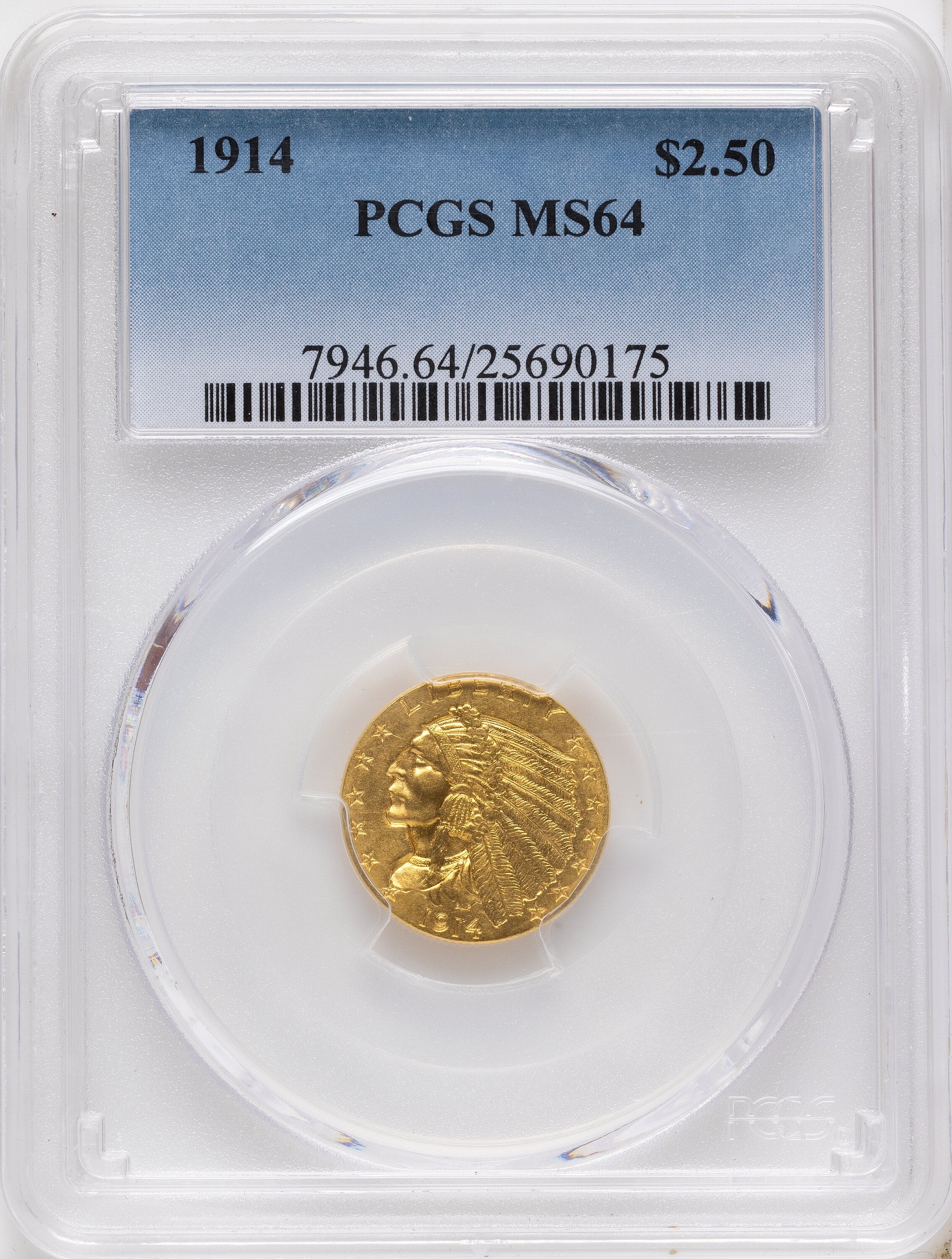 1914 $2.50 Indian Quarter Eagle PCGS MS64