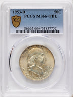 1953-D 50C FL Franklin Half Dollar PCGS MS66+