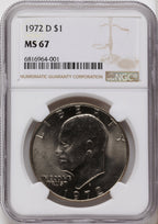 1972-D $1 Eisenhower Dollar NGC MS67