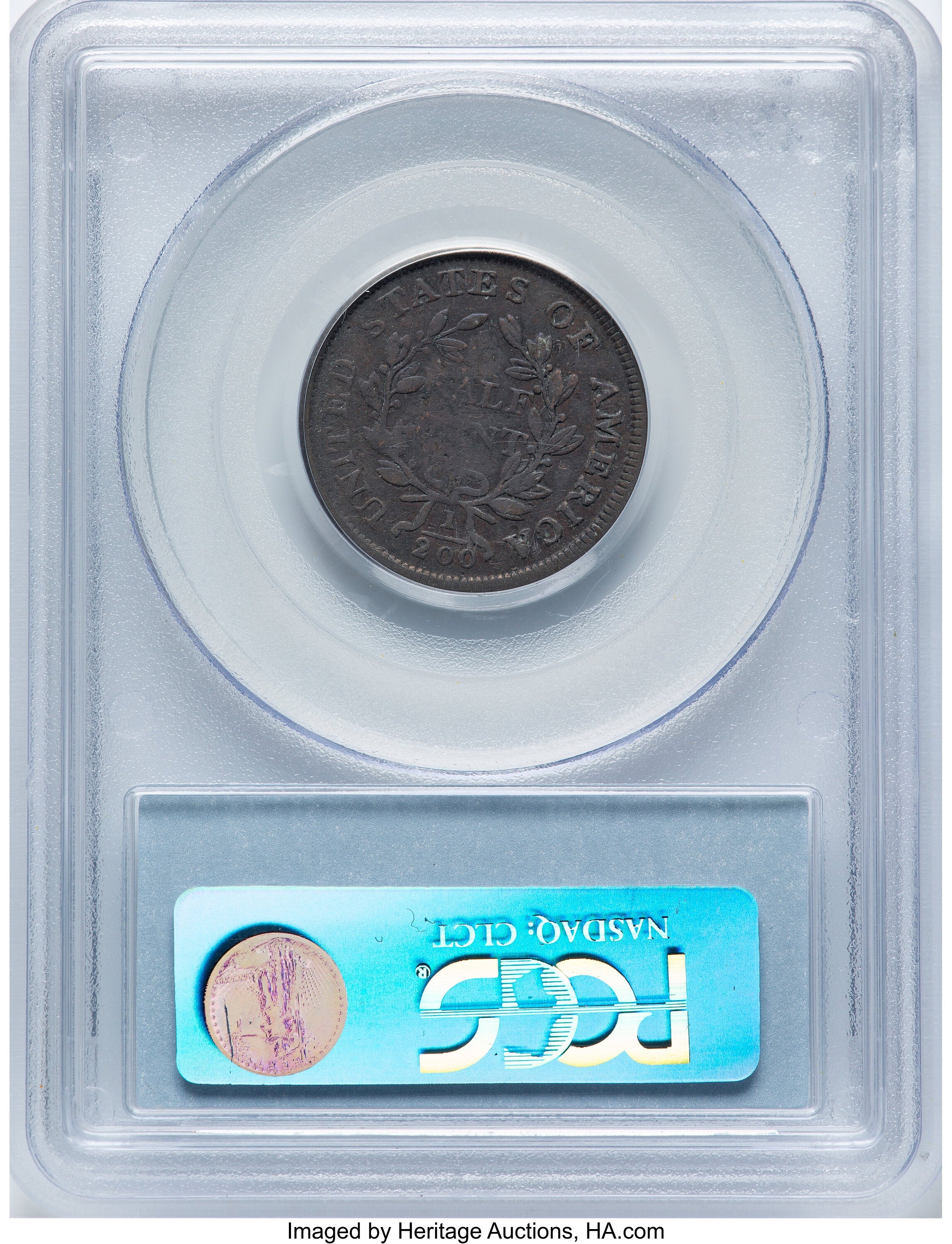 1805 1/2 C Small 5 Stems C-3 BN Half Cent PCGS F15