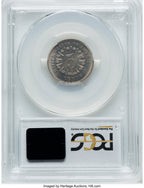 1867 5C RAYS Shield Nickel PCGS MS66