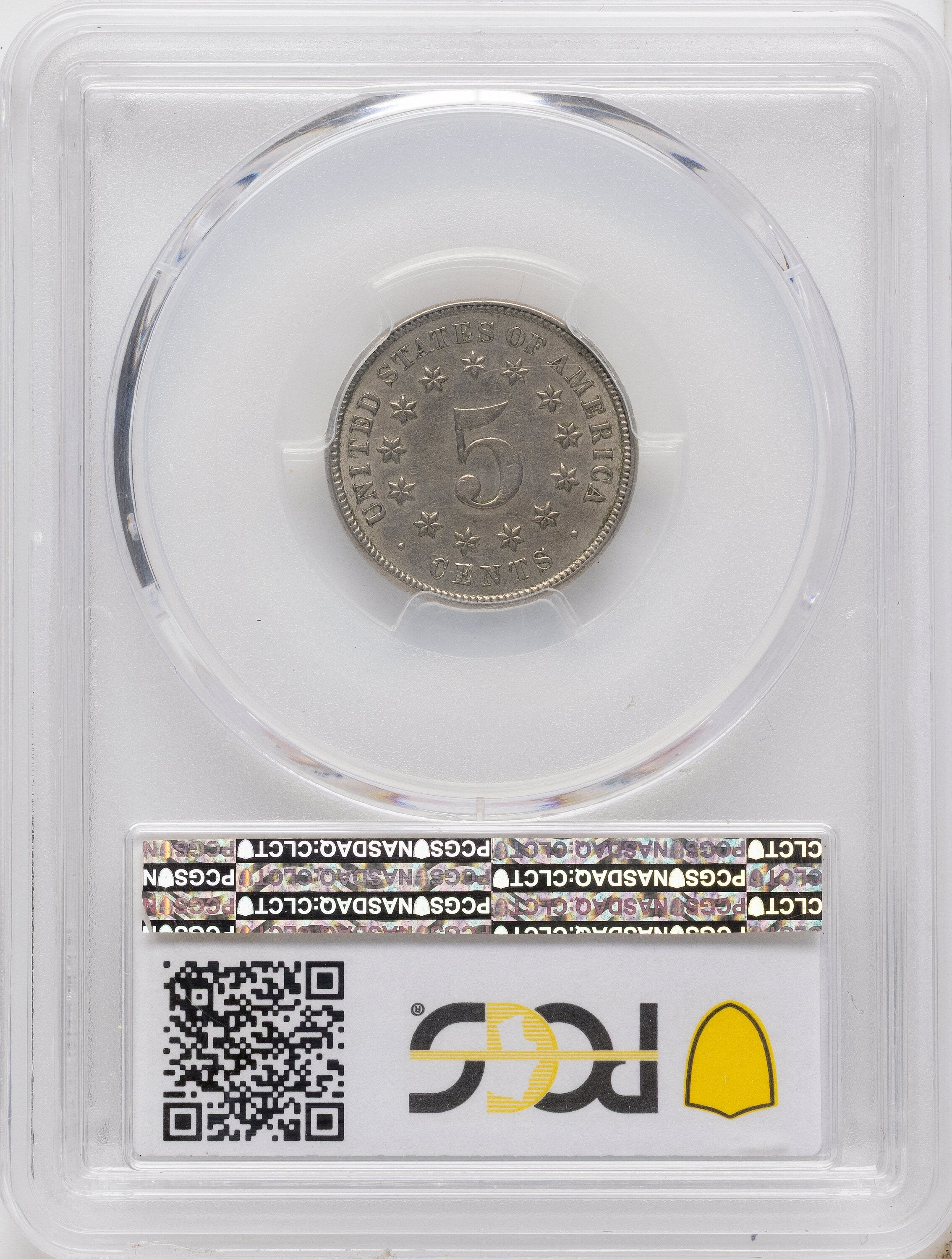 1873 5C FS-1301 CAC Shield Nickel PCGS AU55