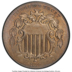 1873 5C Closed 3 Shield Nickel PCGS MS66