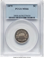 1879 5C Shield Nickel PCGS MS66