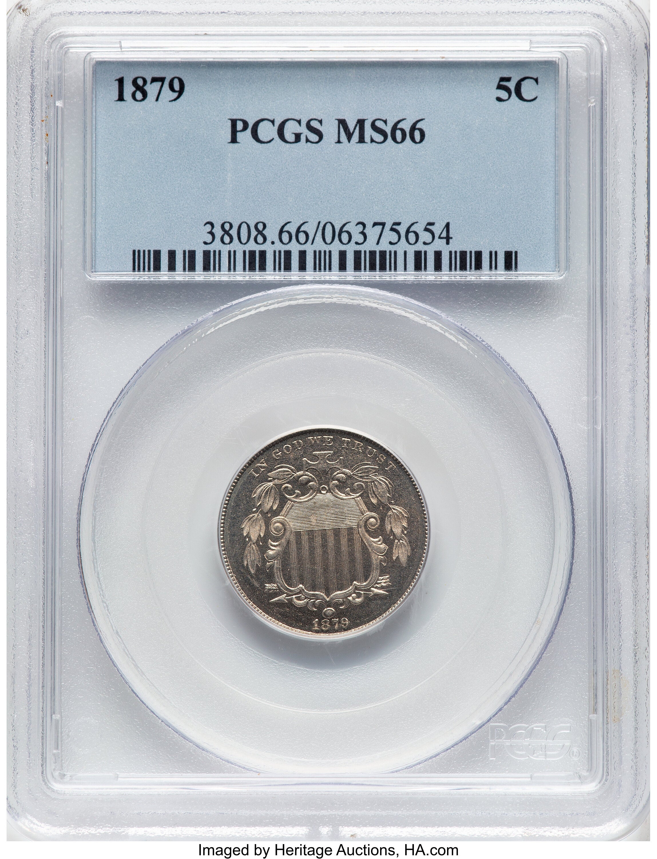 1879 5C Shield Nickel PCGS MS66