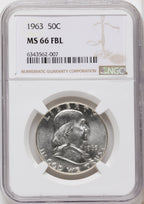 1963 50C FL Franklin Half Dollar NGC MS66