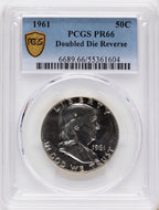 1961 50C Doubled Die Reverse Proof Franklin Half Dollar PCGS PR66