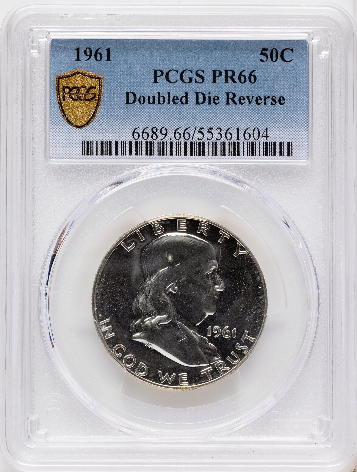 1961 50C Doubled Die Reverse Proof Franklin Half Dollar PCGS PR66