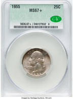 1955 25C CACG Plus Washington Quarter CACG MS67+