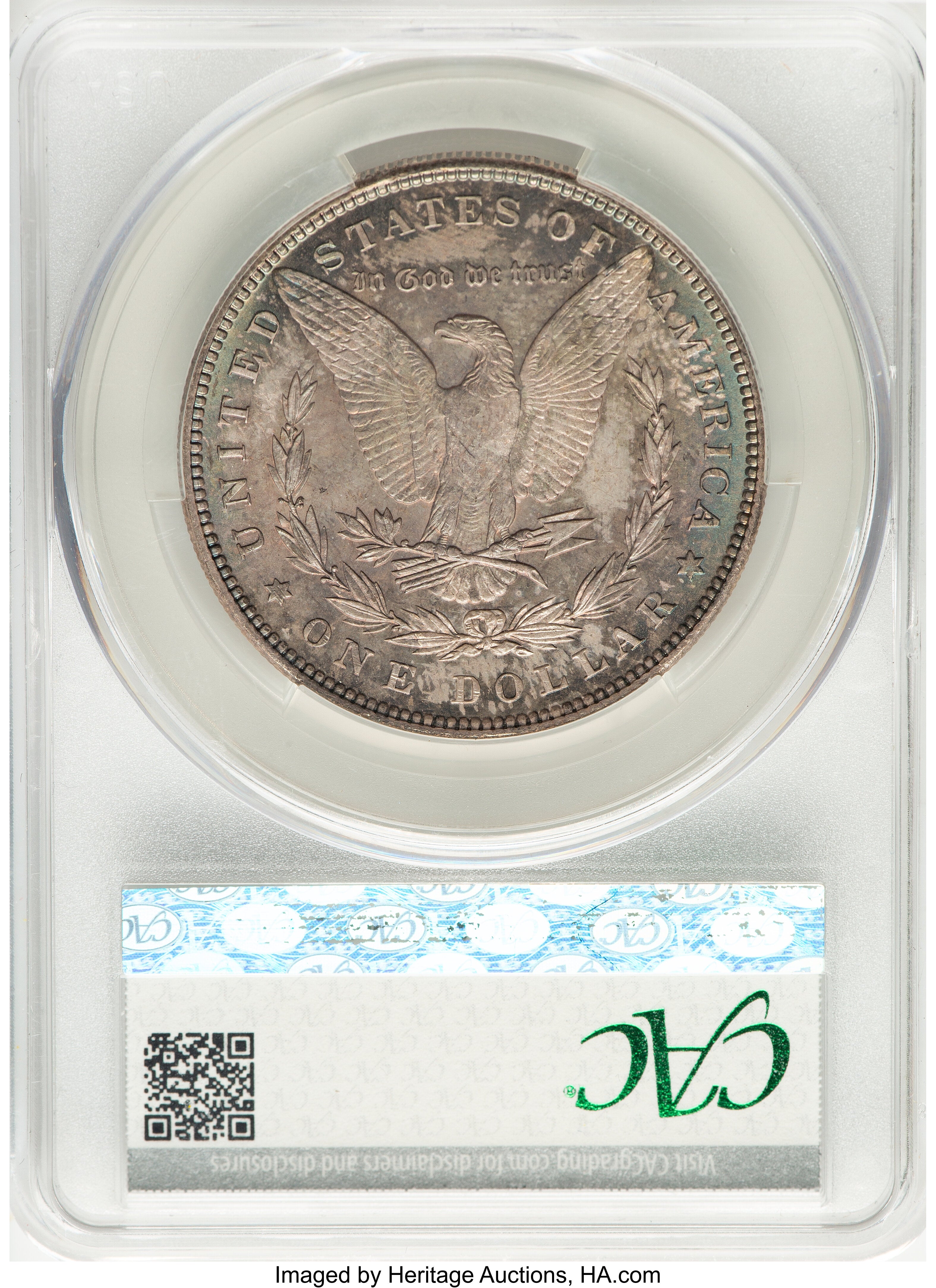 1896 $1 VAM 19 8 in Denticle Morgan Dollar CACG MS66