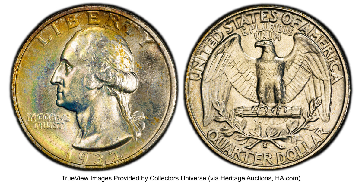 1932-S 25C CAC Washington Quarter PCGS MS66+