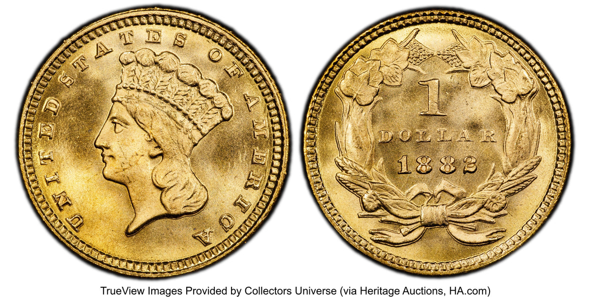 1882 G$1 Gold Dollar PCGS MS68