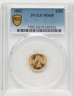1882 G$1 Gold Dollar PCGS MS68