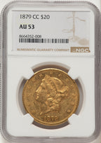 1879-CC $20 Liberty Double Eagle NGC AU53