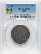 1802 1C S-238 Large Cent PCGS XF40
