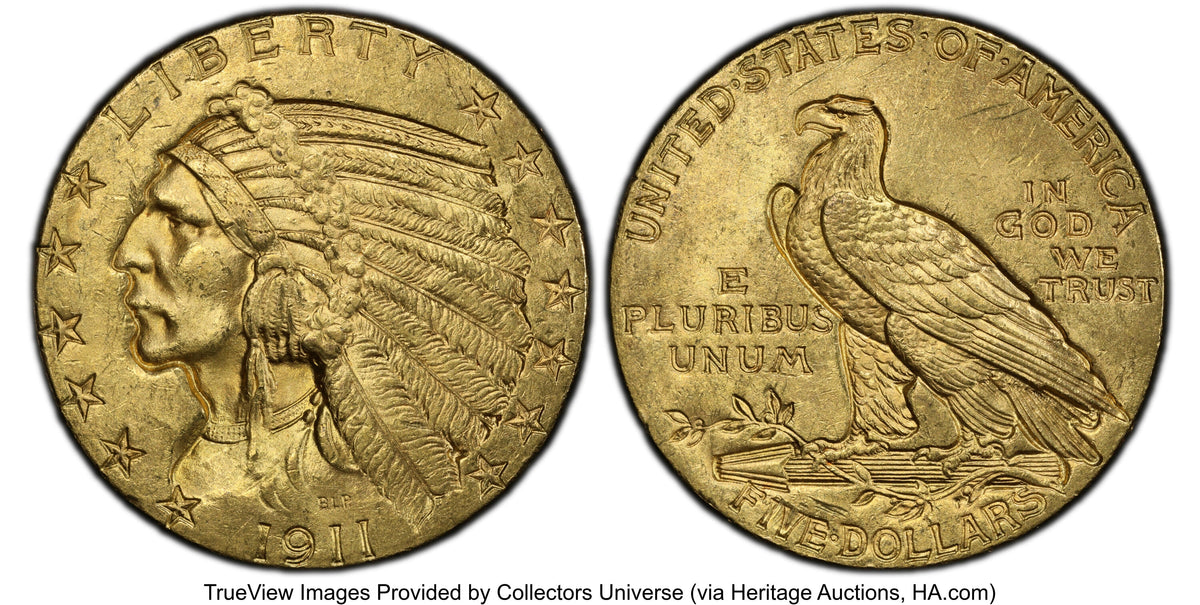 1911 $5 Indian Half Eagle PCGS MS64