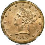 1893 $10 Liberty Eagle NGC MS65