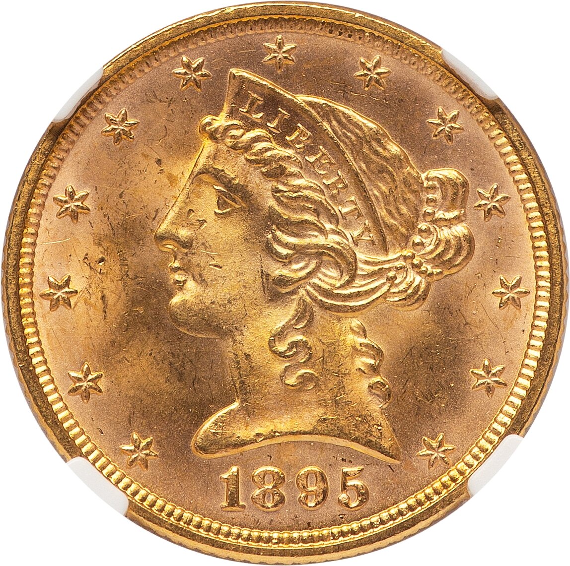 1895 $5 Liberty Half Eagle NGC MS65+