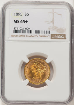 1895 $5 Liberty Half Eagle NGC MS65+