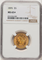 1895 $5 Liberty Half Eagle NGC MS65+