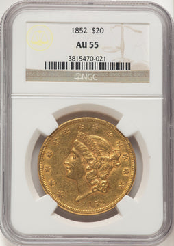 1852 $20 Liberty Double Eagle NGC AU55