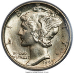 1945 10C FB Mercury Dime PCGS MS64