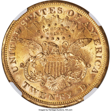 1871-S $20 Liberty Double Eagle NGC MS62