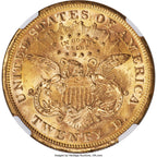 1871-S $20 Liberty Double Eagle NGC MS62