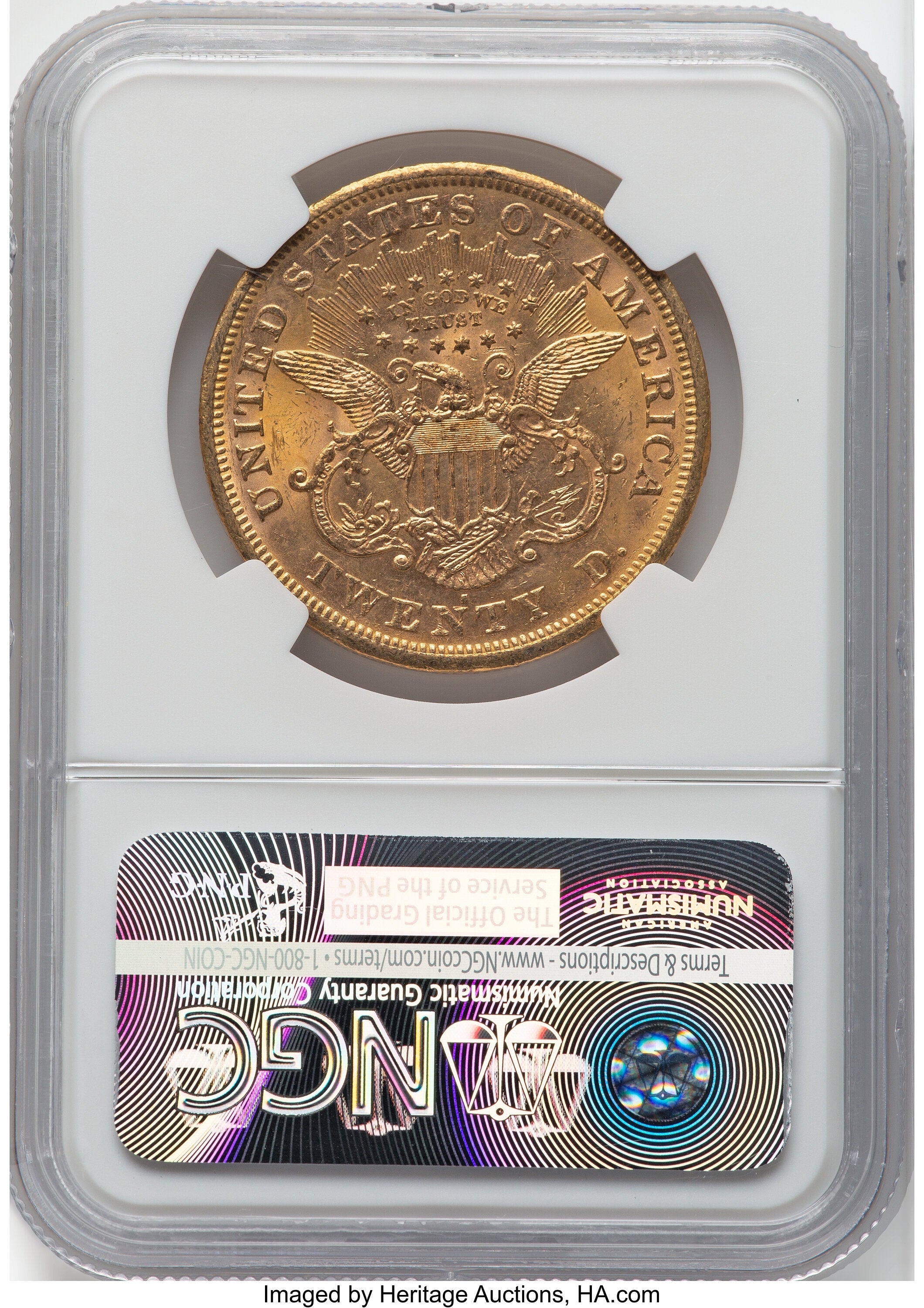 1871-S $20 Liberty Double Eagle NGC MS62