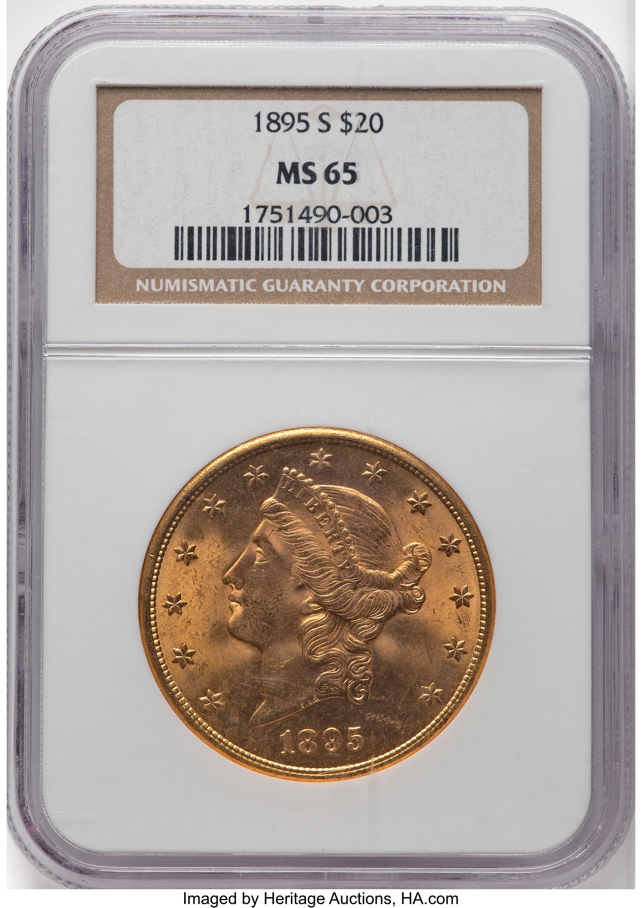 1895-S $20 Liberty Double Eagle NGC MS65