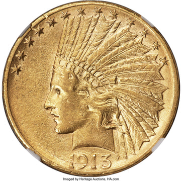 1913-S $10 Indian Eagle NGC AU55