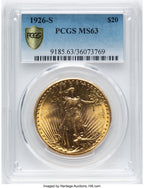 1926-S $20 Saint-Gaudens Double Eagle PCGS MS63