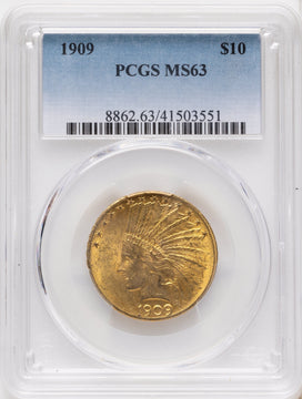 1909 $10 Indian Eagle PCGS MS63