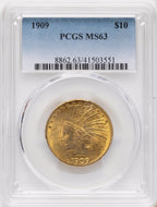 1909 $10 Indian Eagle PCGS MS63