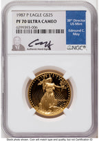 1987-P Proof Gold Eagle 1/2 oz NGC PF70 Ed Moy