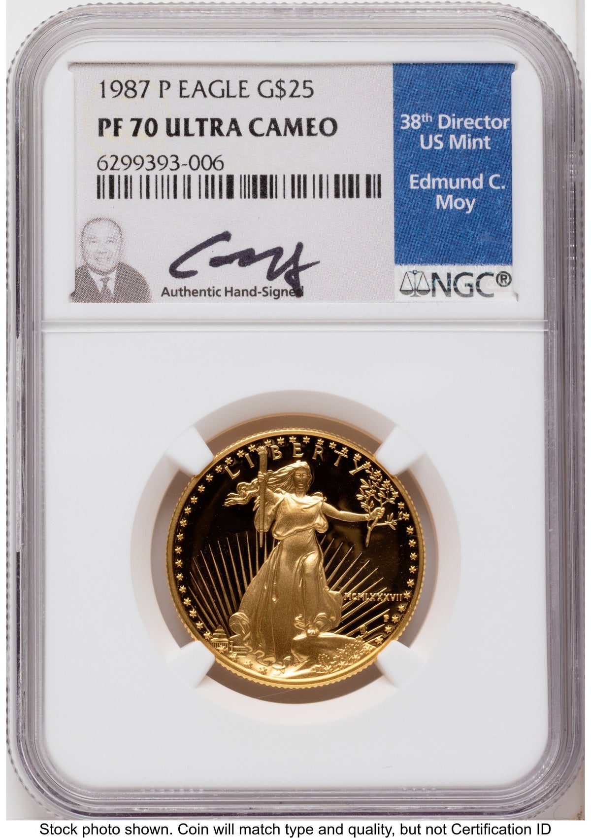 1987-P Proof Gold Eagle 1/2 oz NGC PF70 Ed Moy