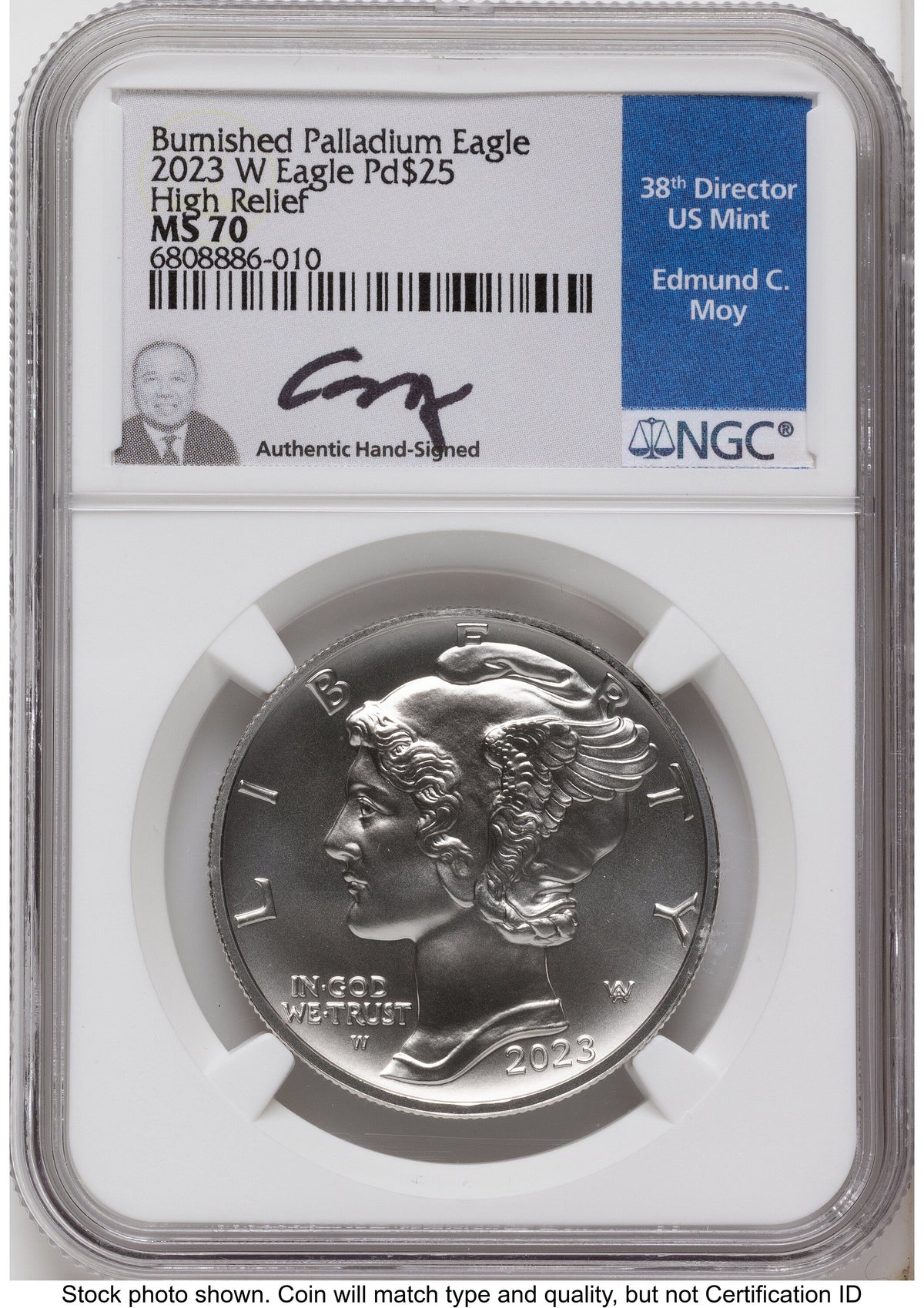 2023-W Palladium Eagle 1 oz Burnished NGC MS70 Ed Moy